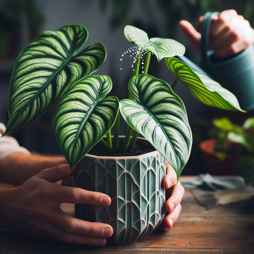 Watering on Alocasia Cucullata