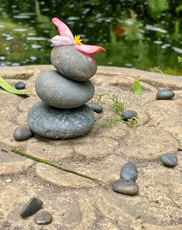 Peaceful Zen Garden Rock Stack 