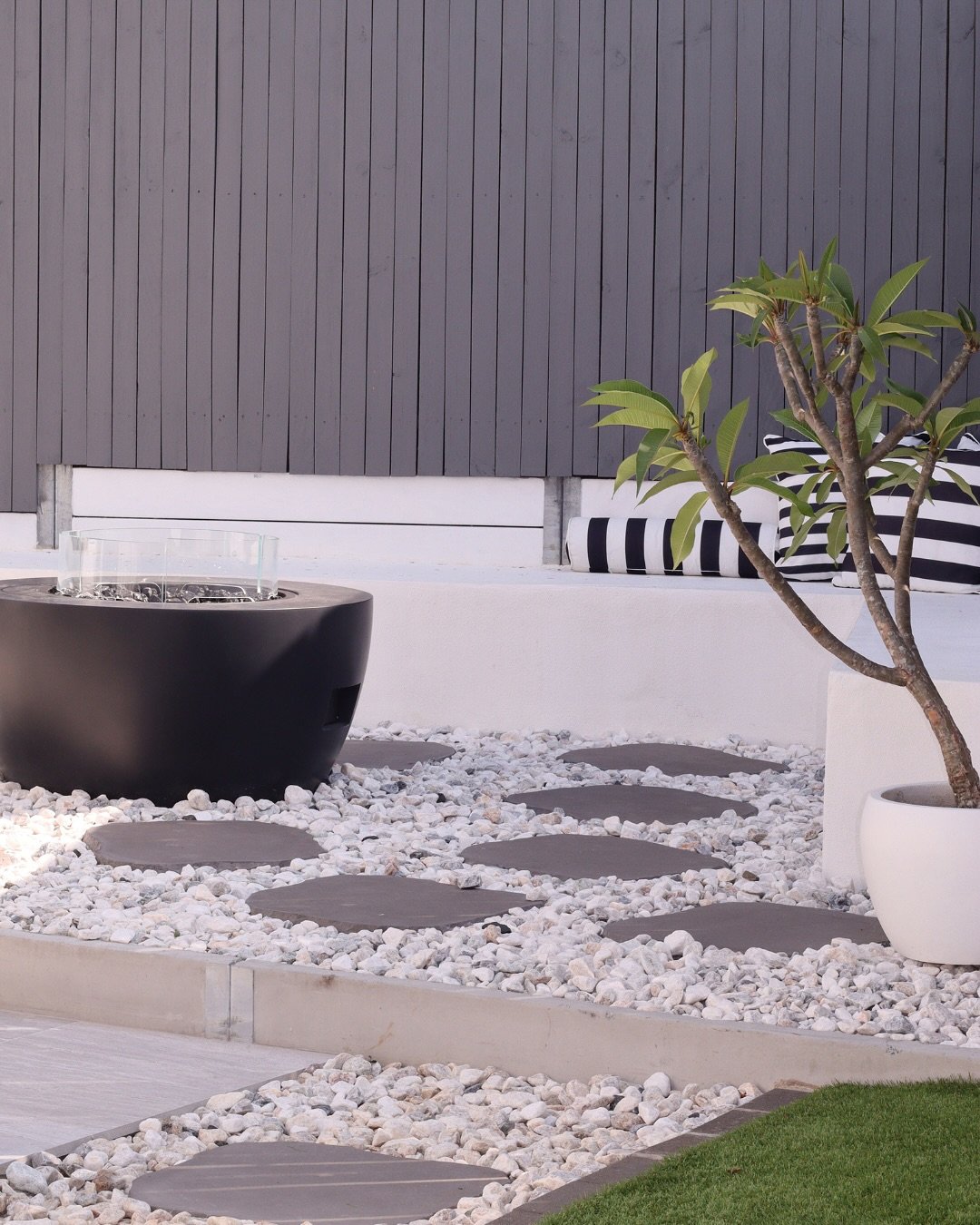 Peaceful Zen Garden Sand and Stone Base in Garden