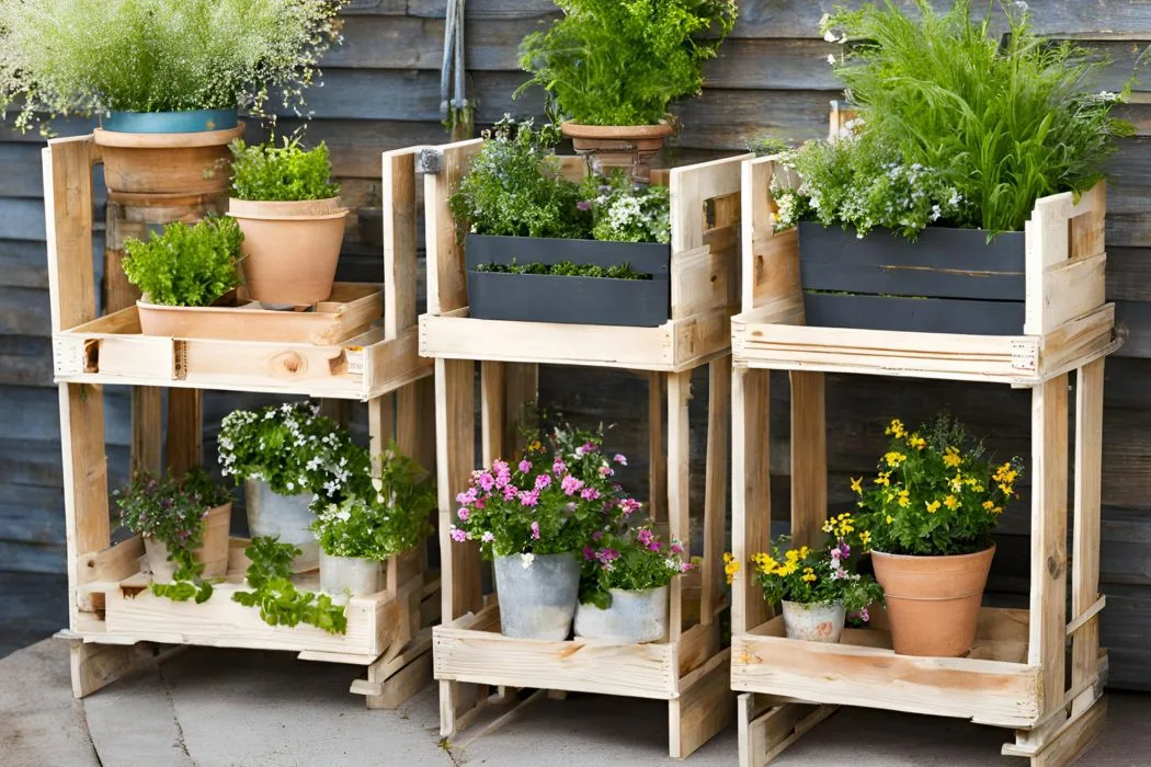 Use Crates for Storage or Plant Stands for Backyard
