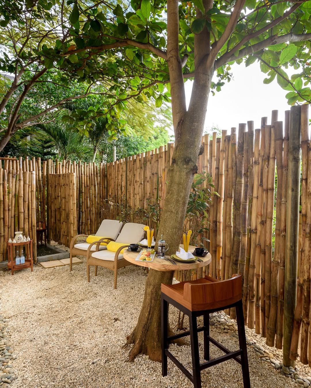 Backyard Makeover Bamboo Screen privecy wall