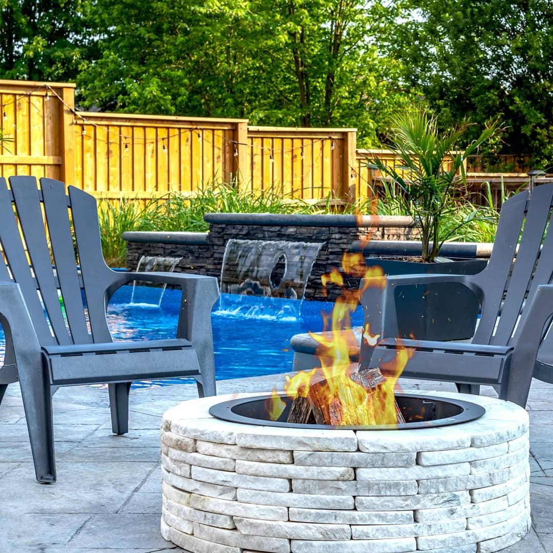 Outdoors Firepit Backyard Circular Stone 