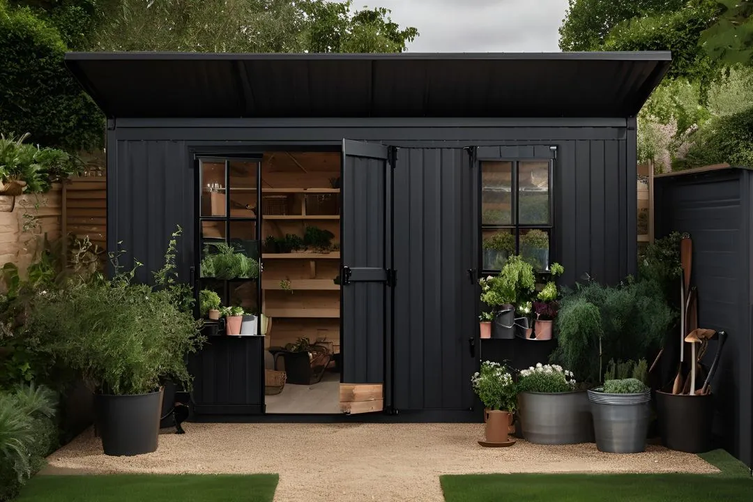 Dark Moody Garden Shed