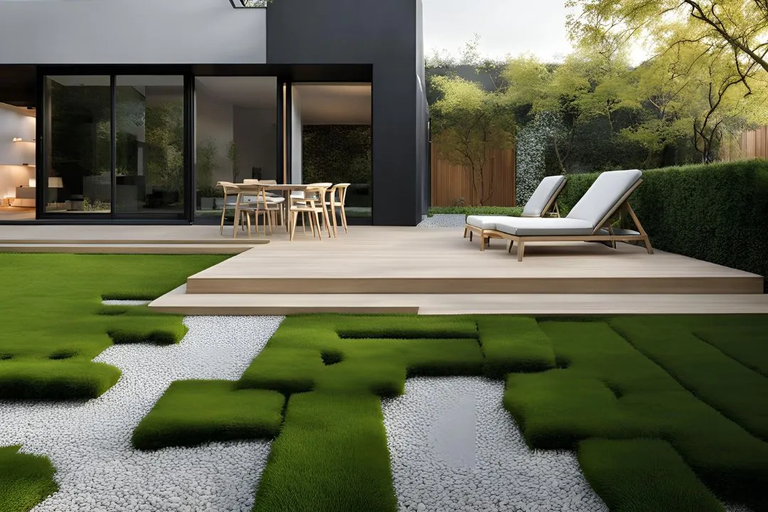 Minimalist Grass and Gravel Design