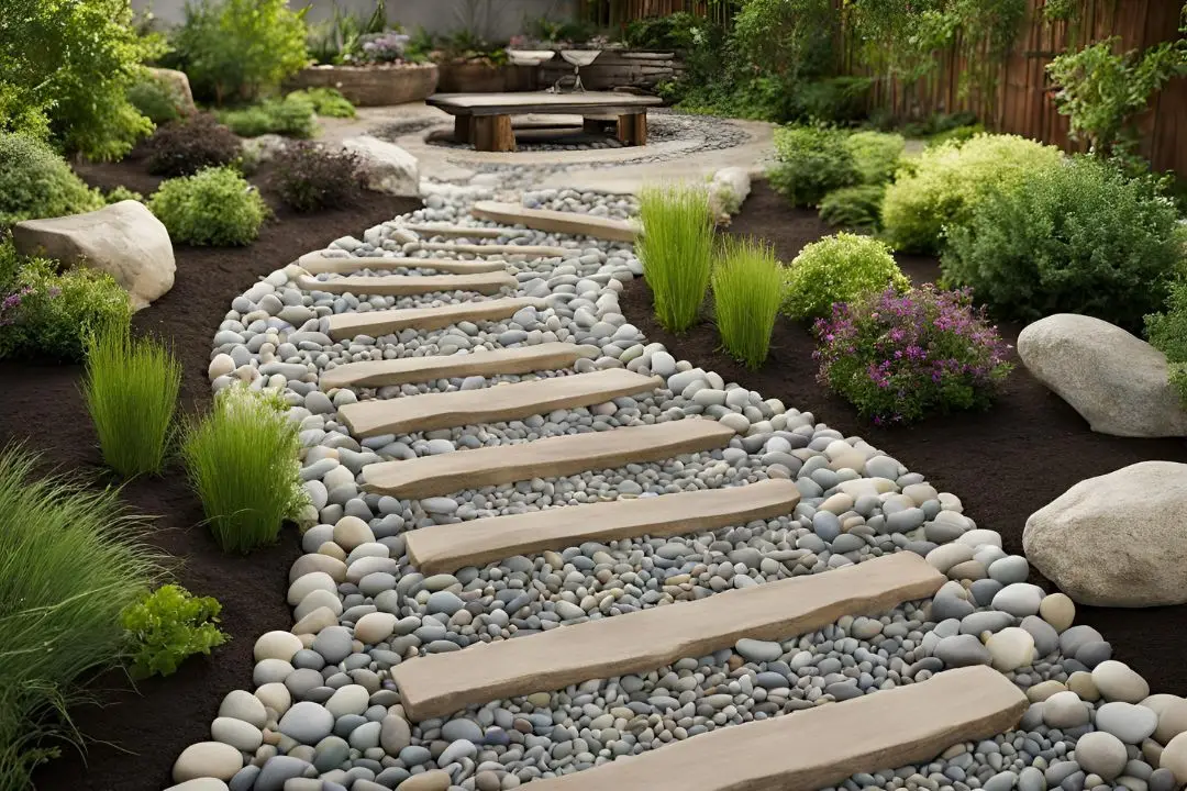Use Pebbles and Stone Pathways