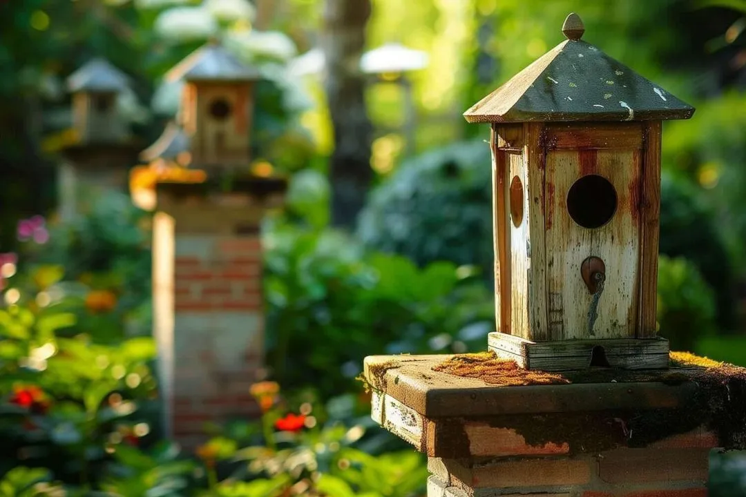 Vintage Birdhouse Garden