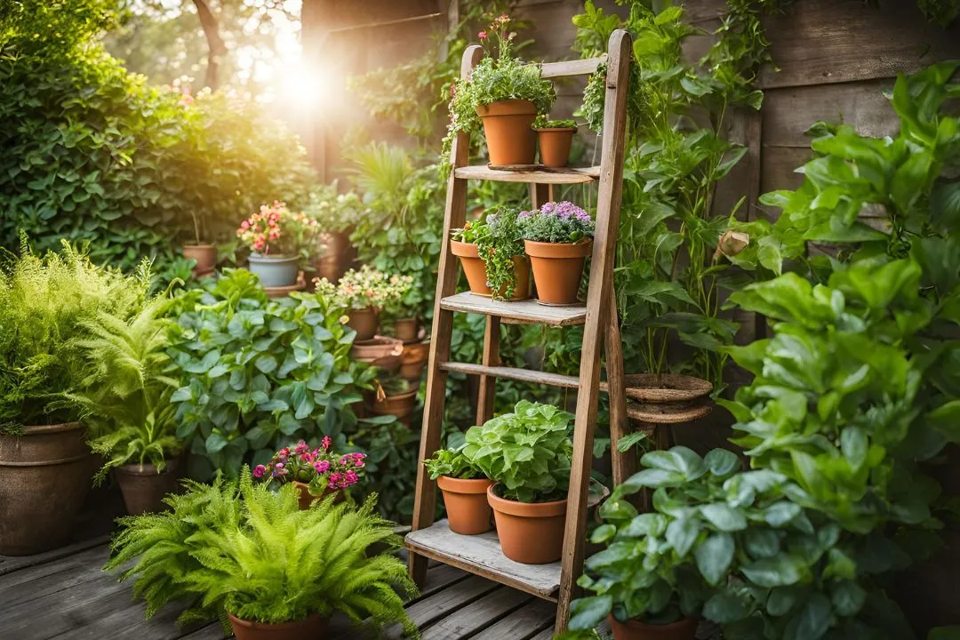 Vintage Ladder Plant Stand