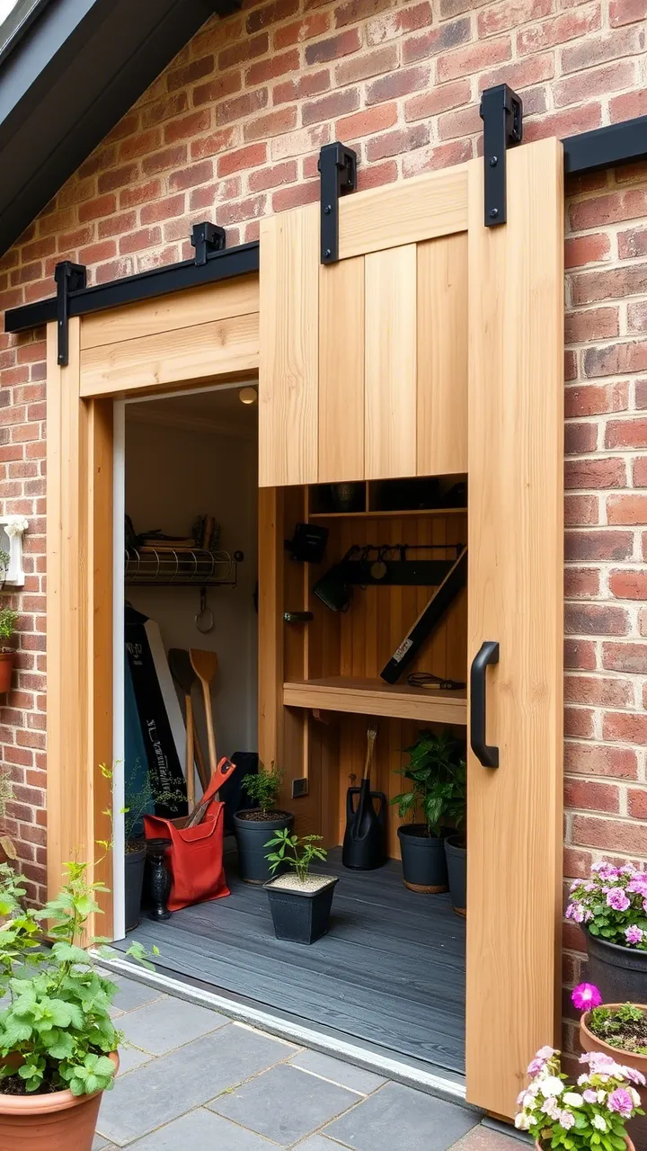 sliding barn door for a stylish, space-saving entrance