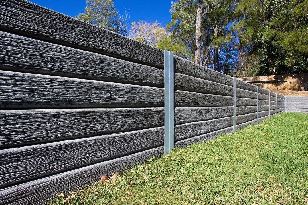 Cinder Block Fence Rustic Textured Finish