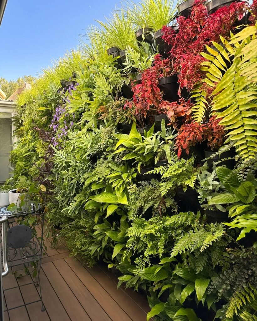 Cinder Block Vertical Planter Fence