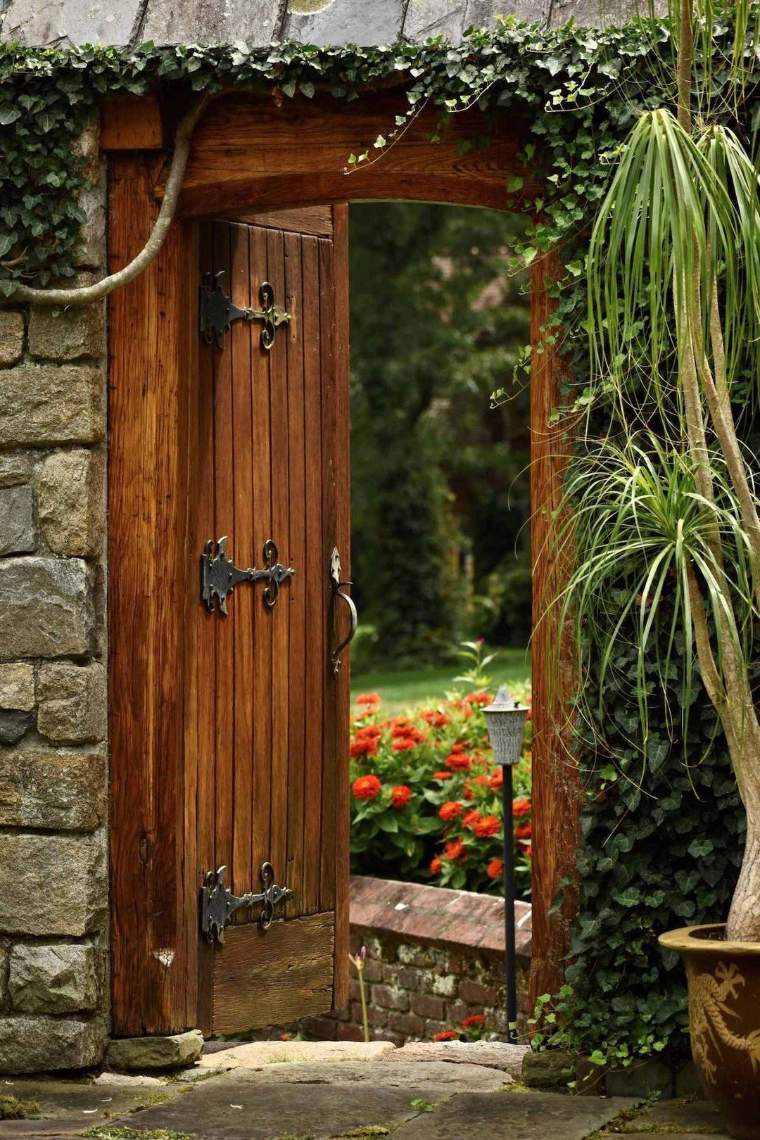 Rustic Wooden Gate For Secret Garden Entrance