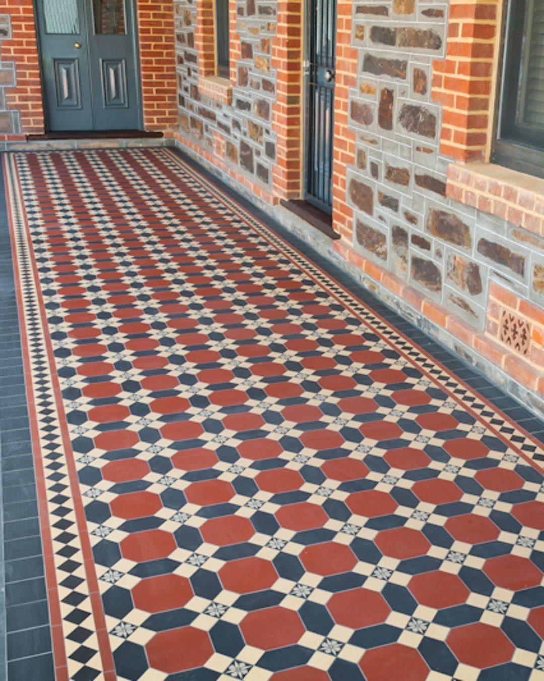 Brick Walkway Ideas Geometric Patterned