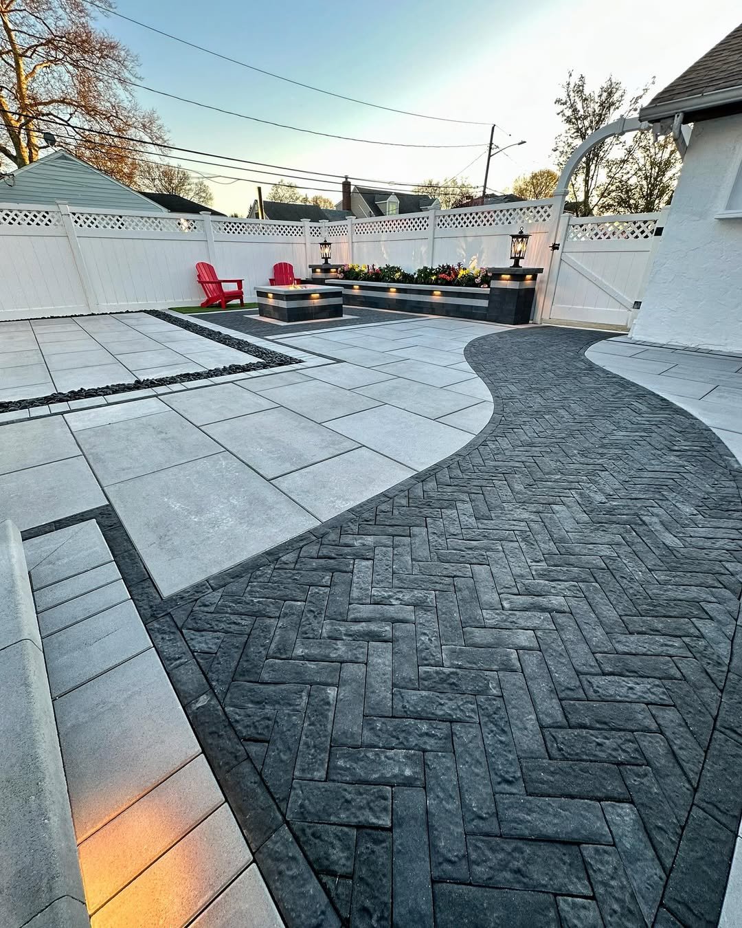 Brick Walkway Ideas Split-Level Brick Walkway