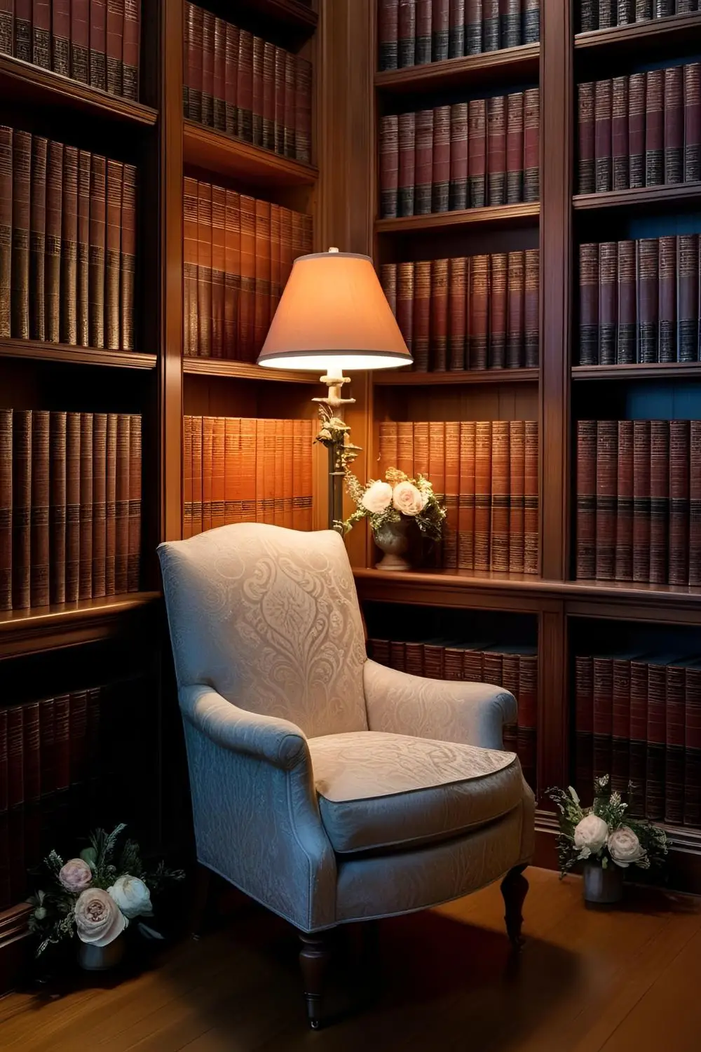 Vintage-Inspired Library Corner