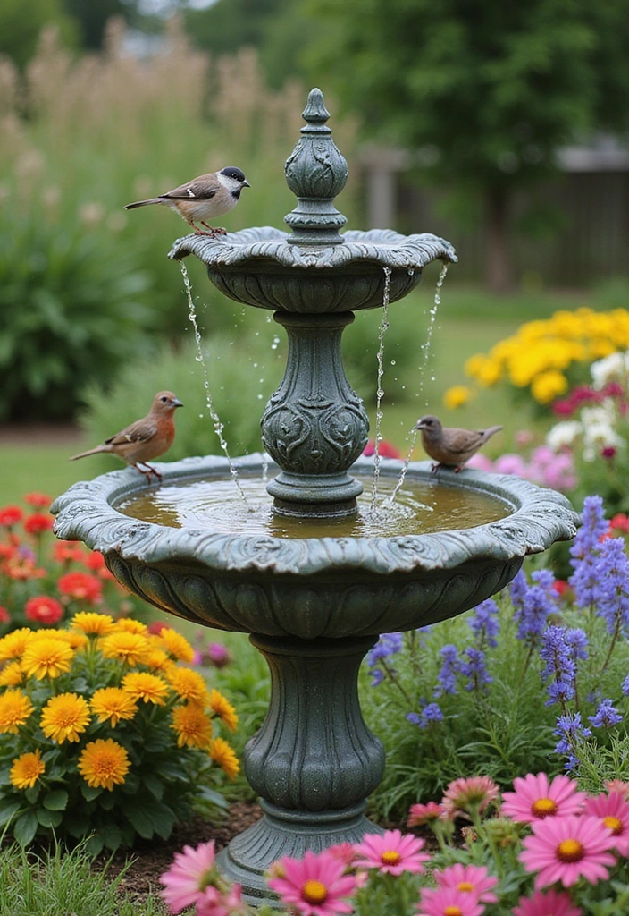 Antique Birdbath Fountain