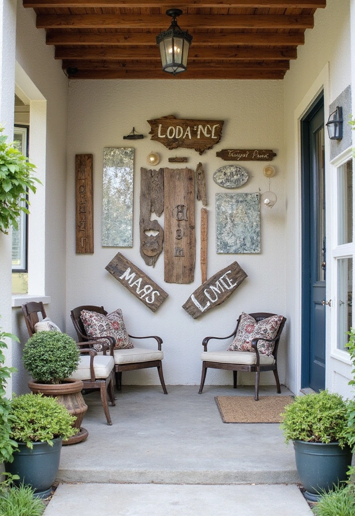 15 Front Yard Porch Ideas That Will Instantly Boost Your Curb Appeal! - 9. Artistic Wall Decor