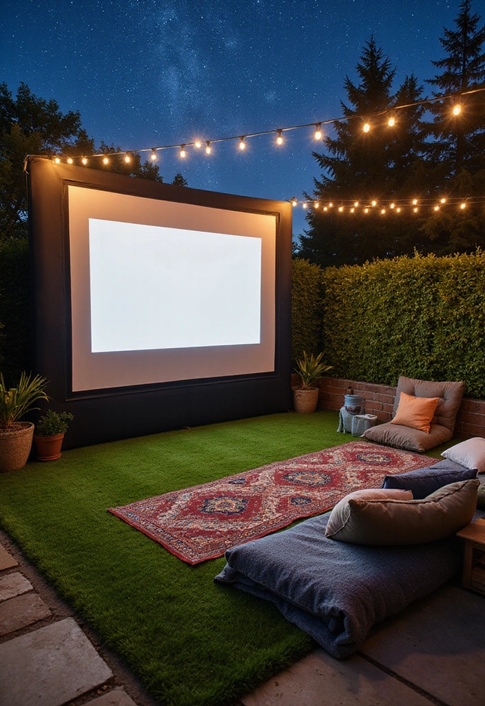 Outdoor Movie Night Setup