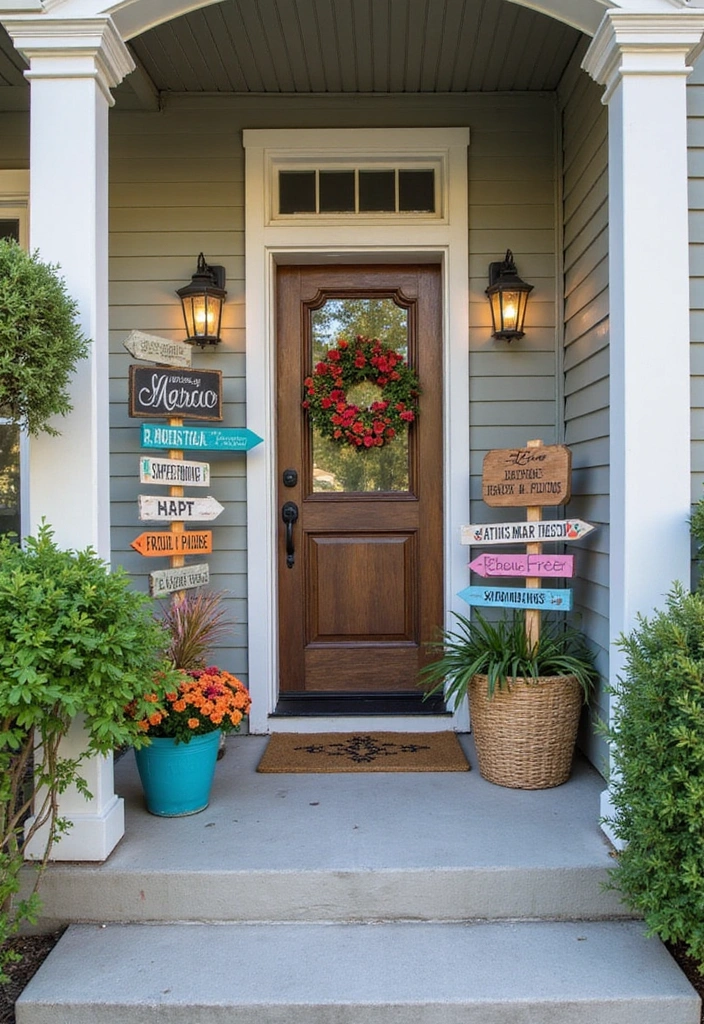 15 Front Yard Porch Ideas That Will Instantly Boost Your Curb Appeal! - 13. Creative Signage