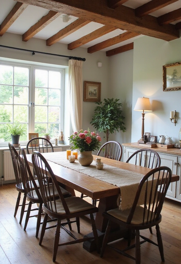 Rustic Wooden Farmhouse Table