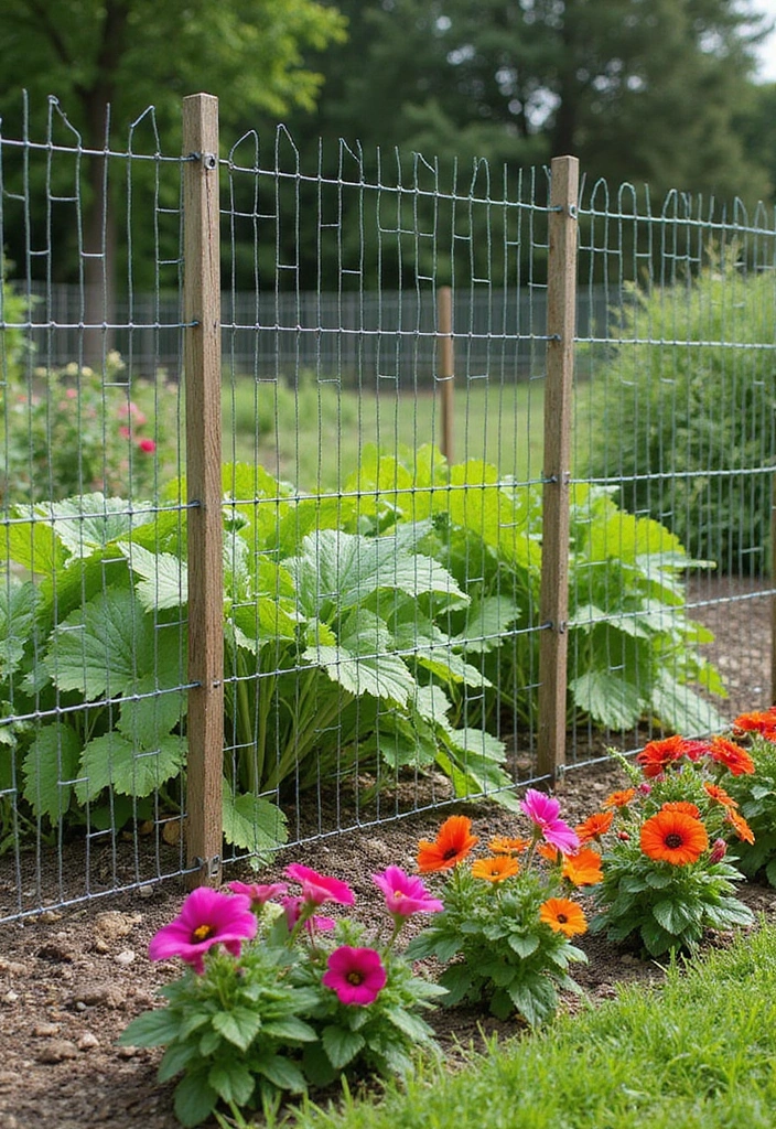 15 Affordable Garden Fence Ideas You Can DIY This Weekend! - 6. Wire Mesh Garden Fence