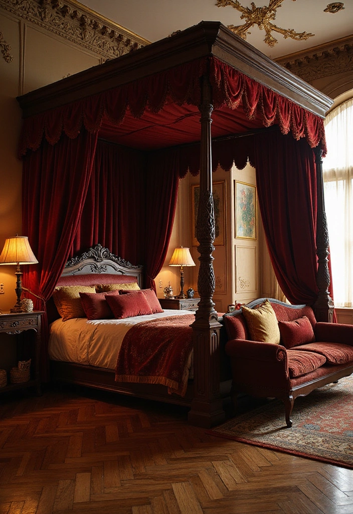 10 Royal Luxury Bedroom Designs That Will Make You Feel Like Royalty! - 1. The Majestic Four-Poster Bed
