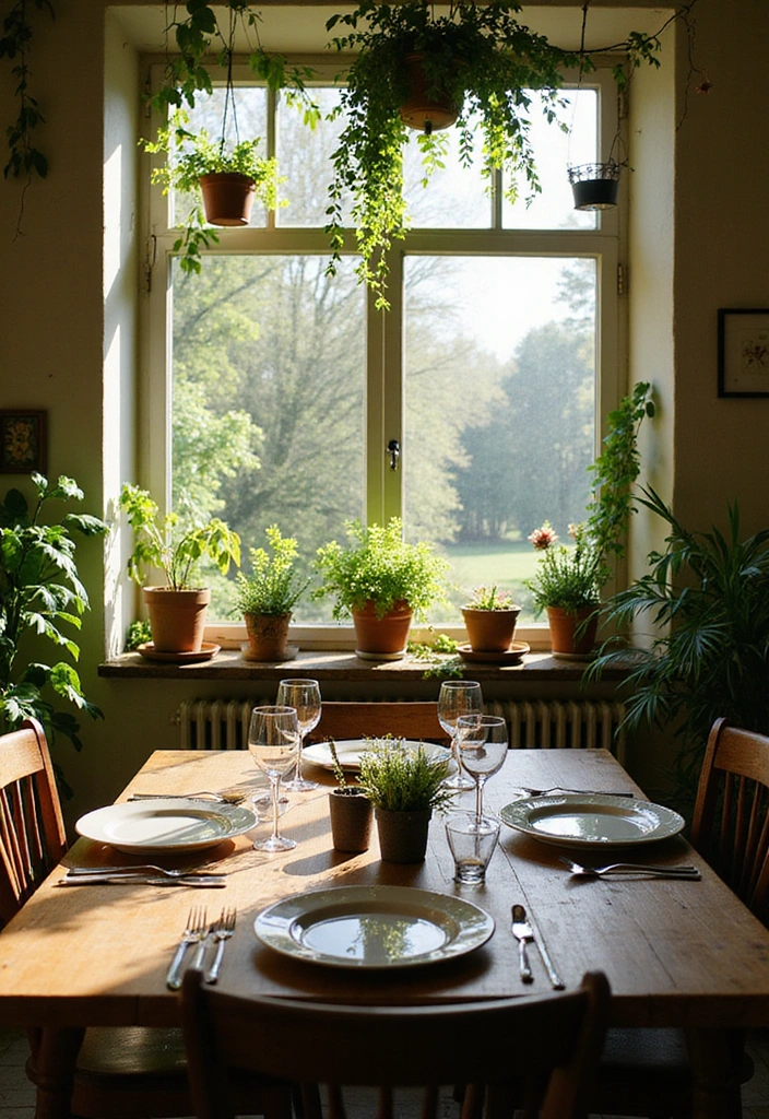 A Touch of Greenery in French Country Dining Room Decor