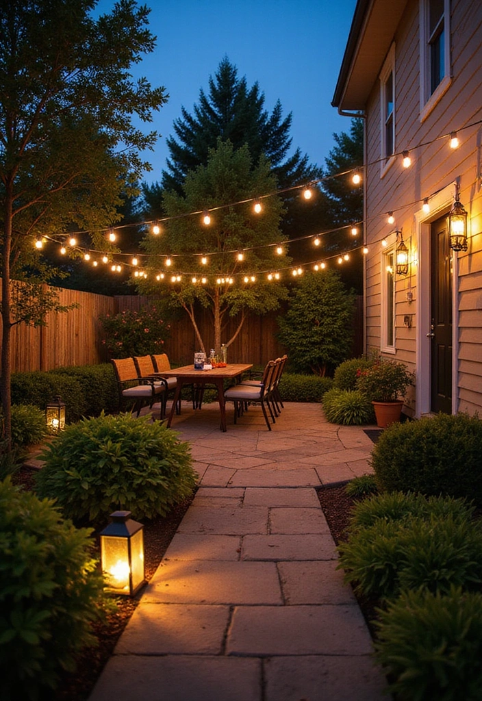 Townhouse Backyard Garden Lighting