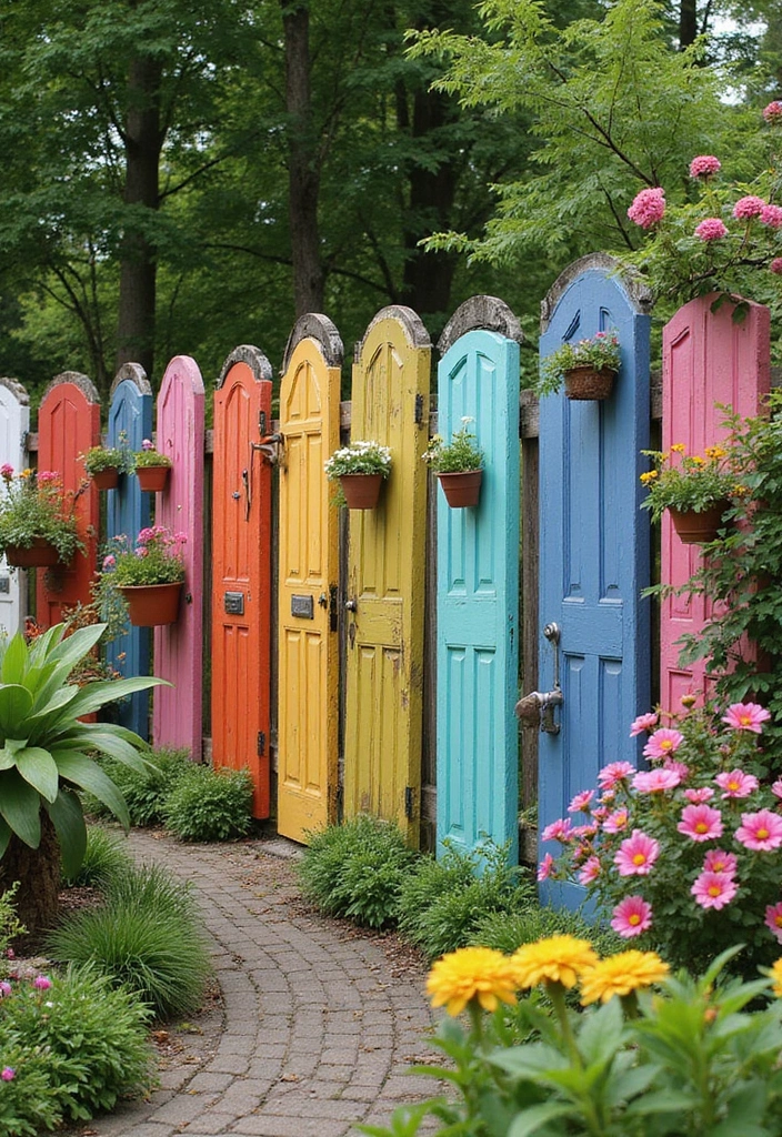 15 Affordable Garden Fence Ideas You Can DIY This Weekend! - 3. Repurposed Old Doors