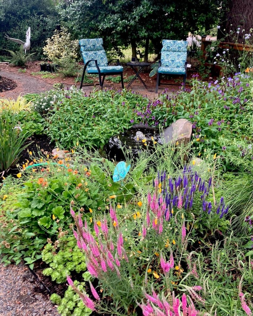 19. Relaxing Garden Nook with Wildflower Vibes