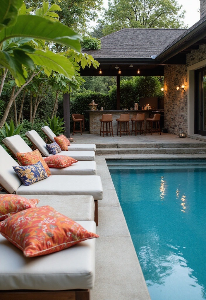 25 Stylish Outdoor Entertaining Areas That Will Elevate Your Gatherings to a Whole New Level! - 3. Luxurious Poolside Retreat