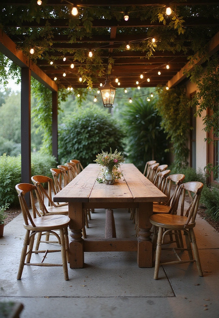 25 Stylish Outdoor Entertaining Areas That Will Elevate Your Gatherings to a Whole New Level! - 2. Chic Pergola Dining Space