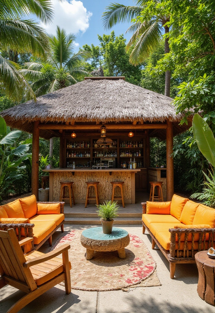 25 Stylish Outdoor Entertaining Areas That Will Elevate Your Gatherings to a Whole New Level! - 9. Tropical Paradise Vibe