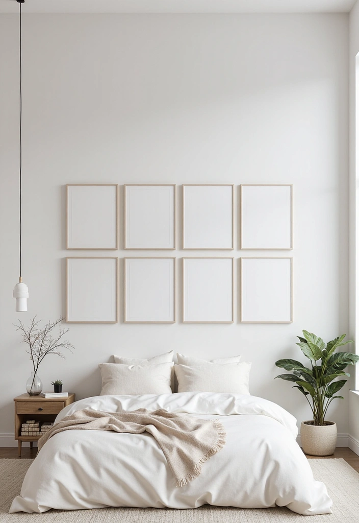 Minimalist Bedroom Wall Decor with Monochrome Art Gallery