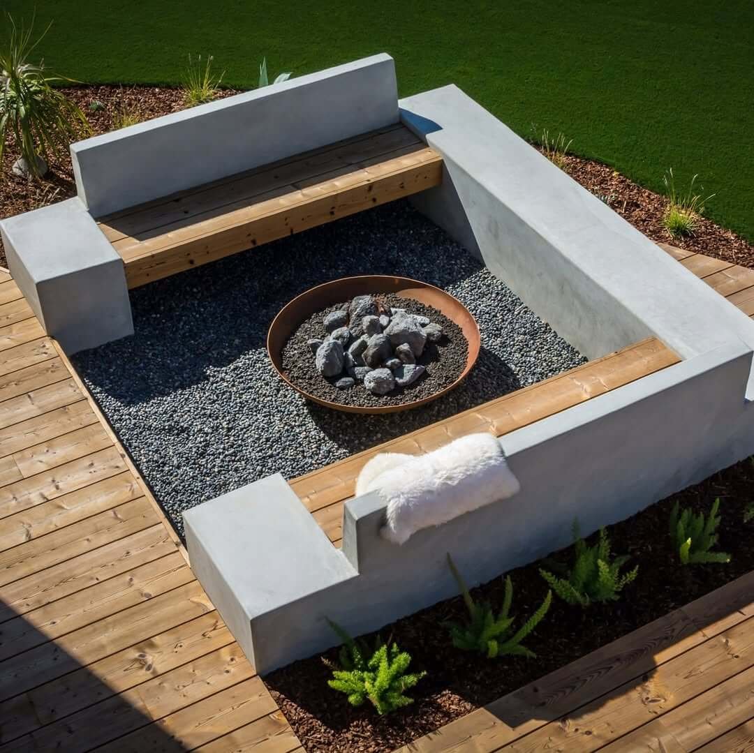 Modern Minimalism Gravel Fire Pit 