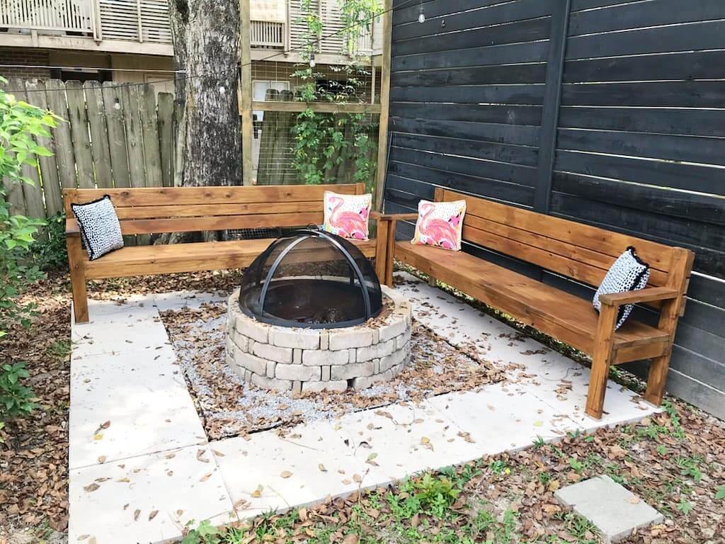  Fire Pit Seating Area Ideas Corner Setup with DIY Wooden Benches