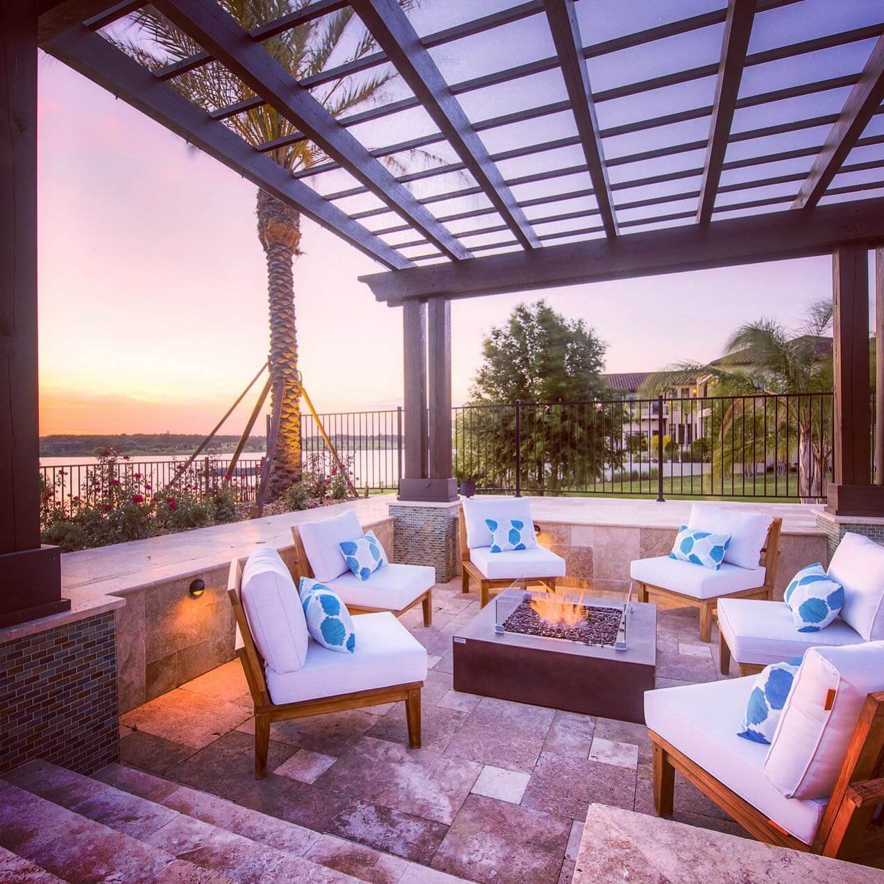  Fire Pit Seating Area Ideas Resort-Style Luxury with Sunken Lounge and Pergola