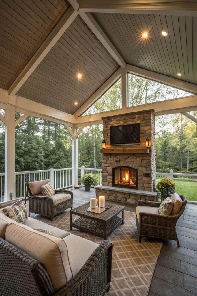 Back Porch Fireplace