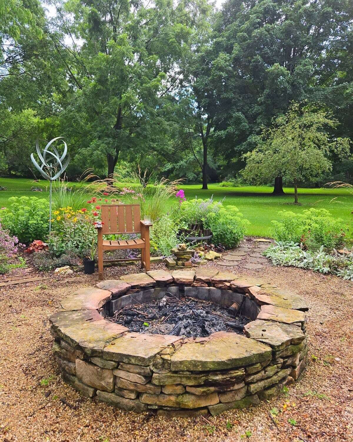 Natural Fire Pit Garden Fire Pit Built into a Lush Landscape