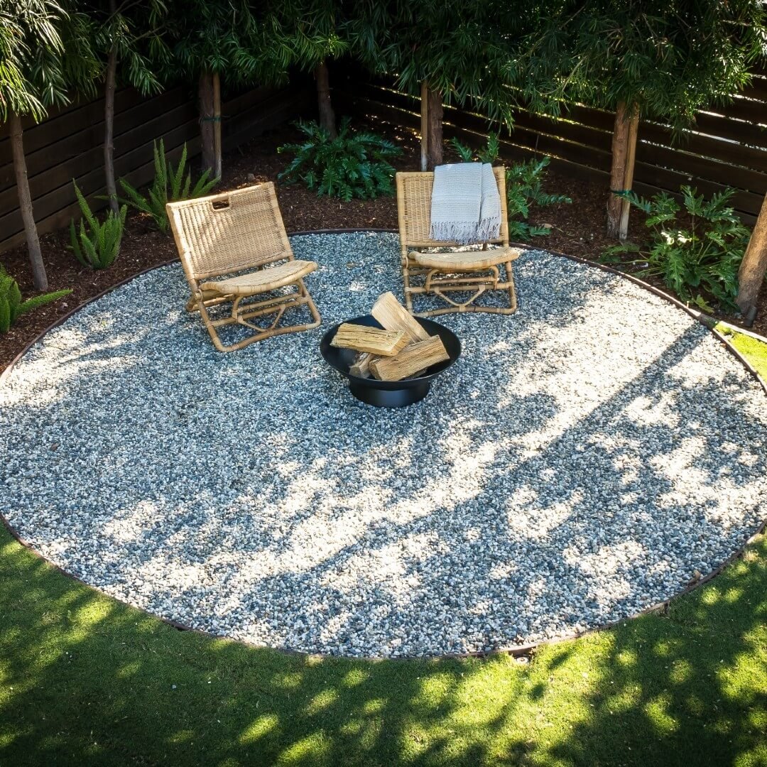 Low-Key Lounging Gravel Fire Pit 