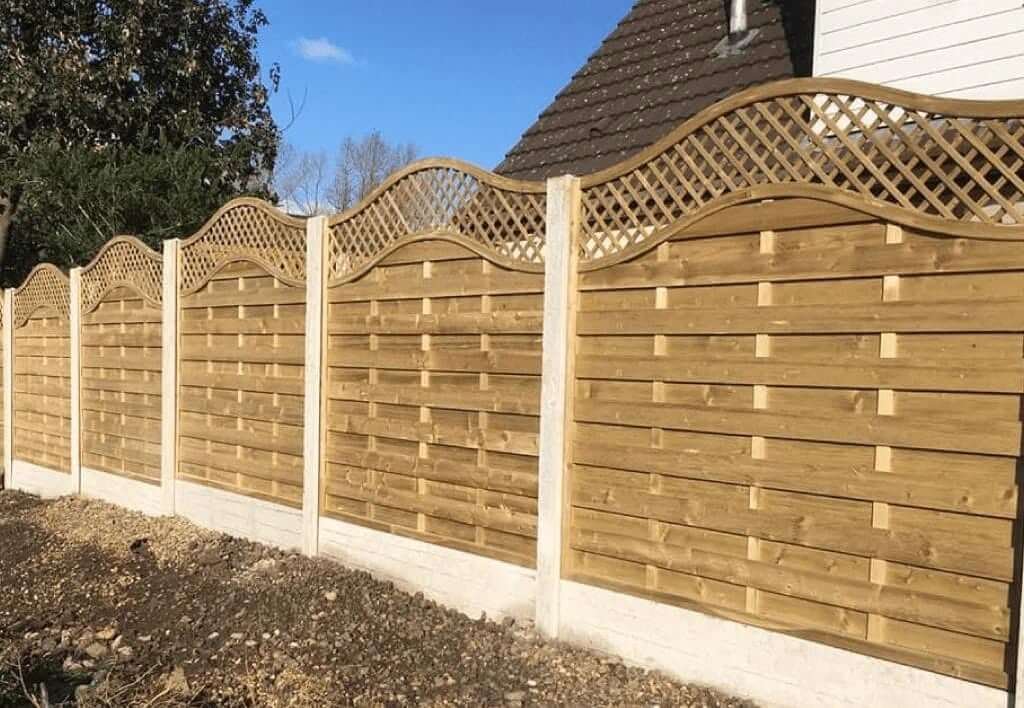 23. Decorative Curved Fence Panels with Trellis Tops