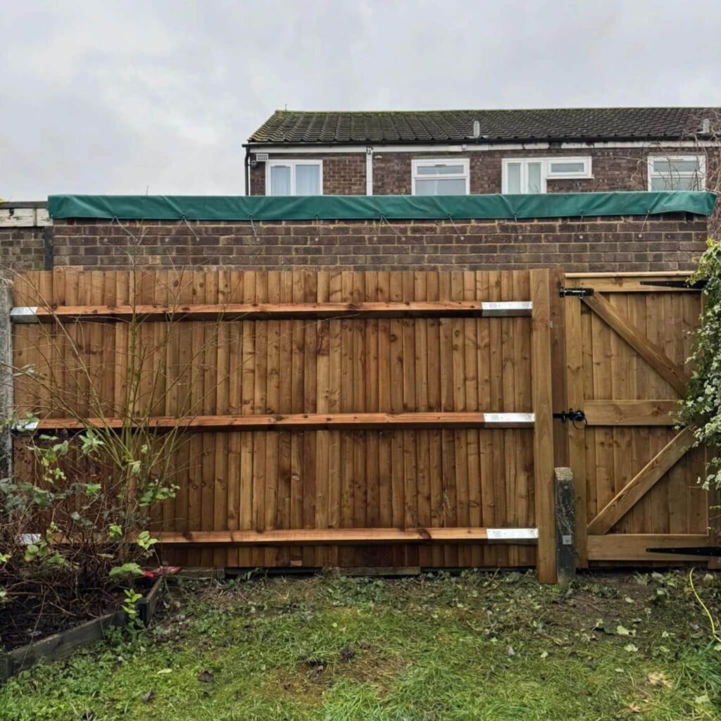 24. Back-Faced Feather Edge Fence with Garden Gate