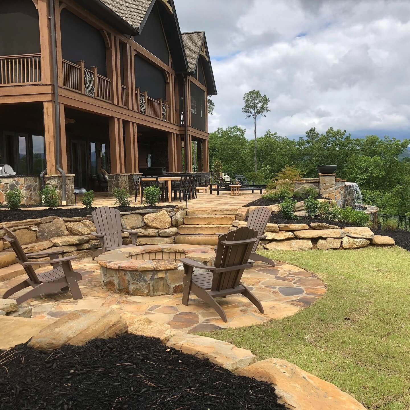 Tiered Stone Natural Fire Pit