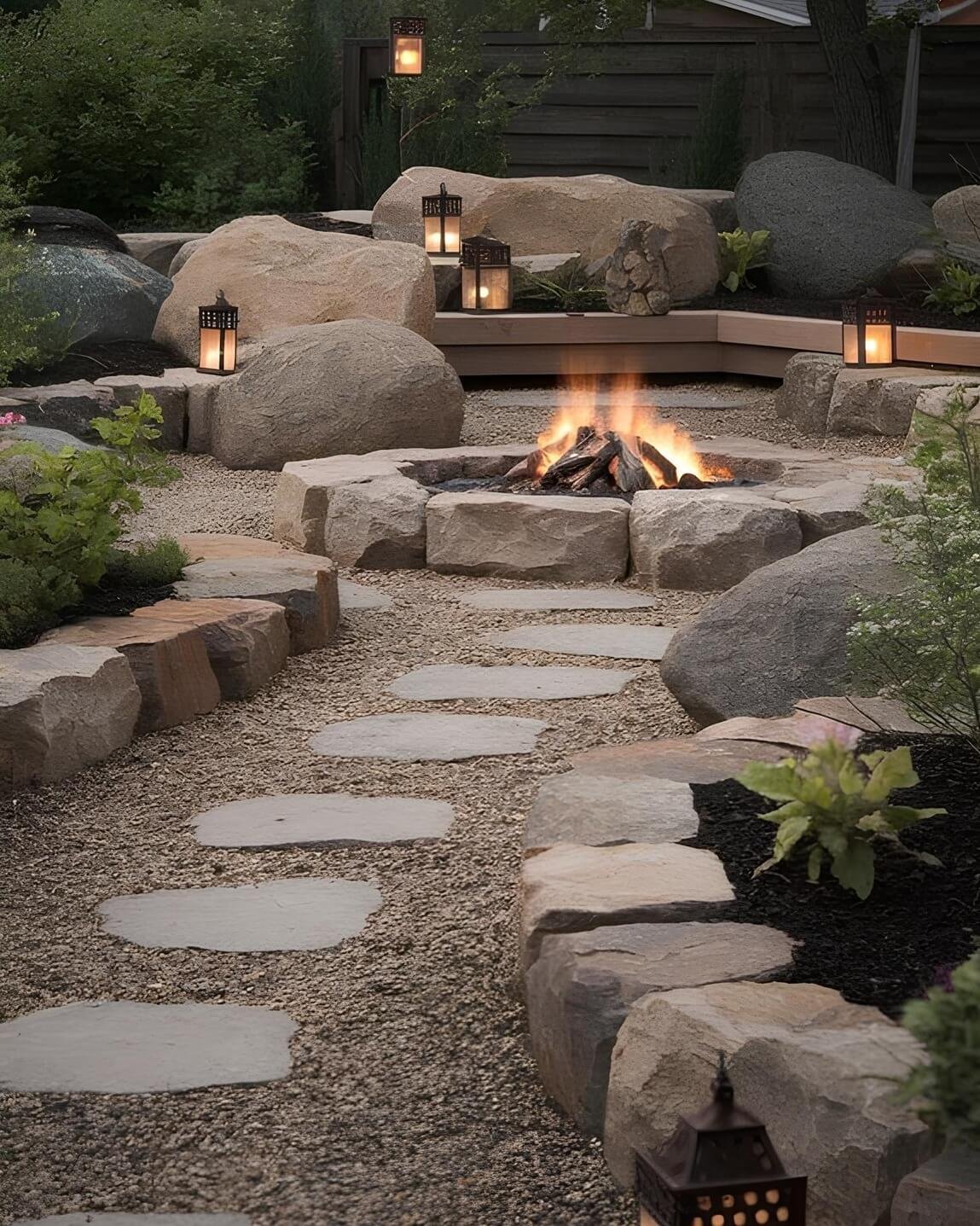  Fire Pit Seating Area Ideas Stone and Lantern Ambience for a Magical Evening Glow
