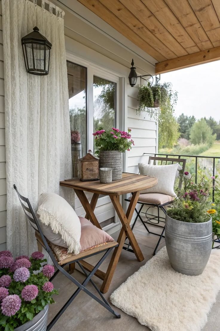 Small Back Porch Outdoor Dining Area