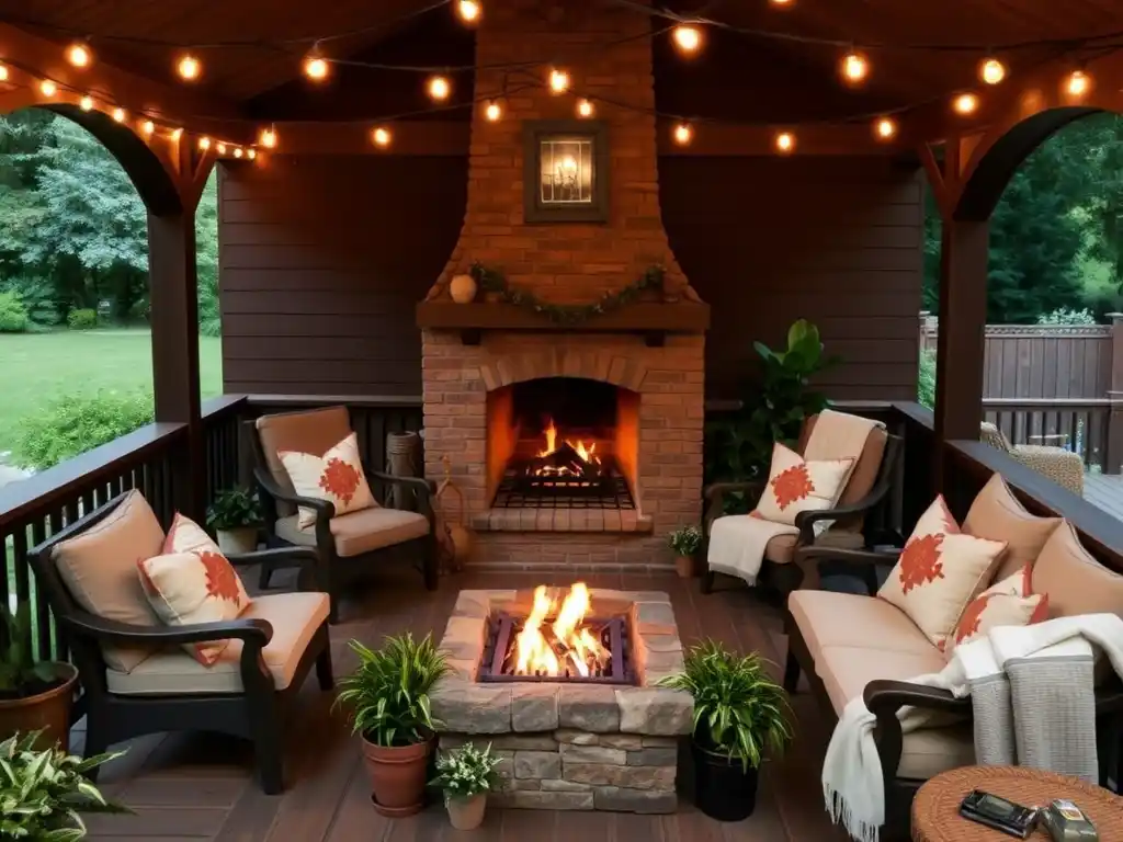Cozy Back Porch Fireplace Ideas