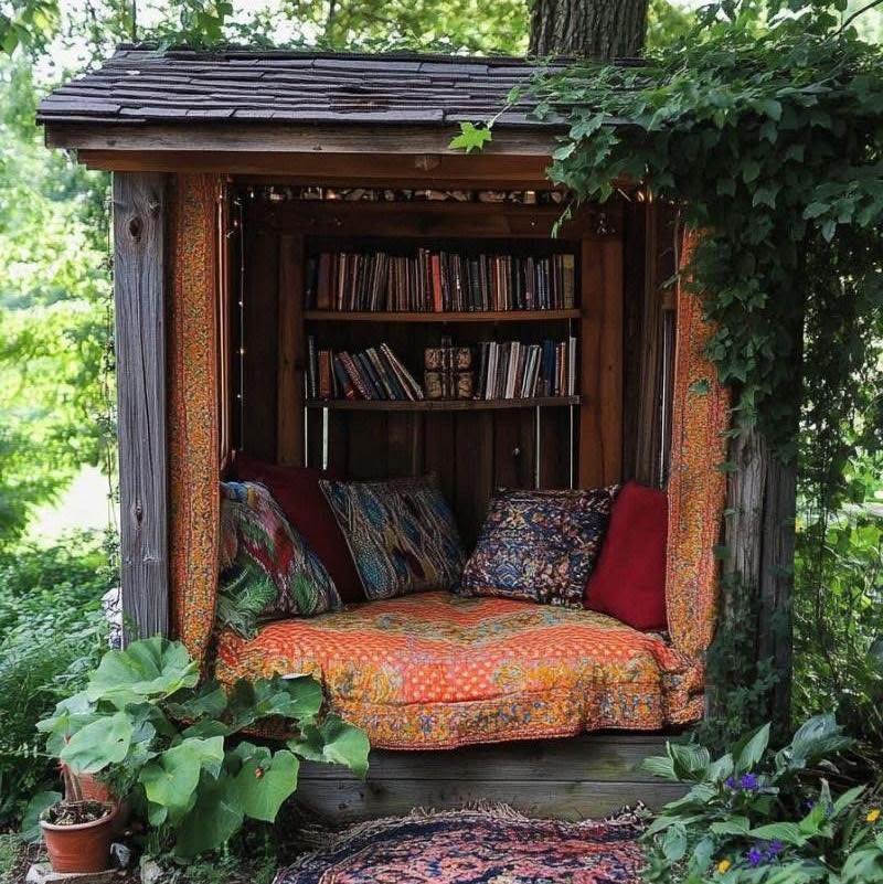 Enchanting Cottage Garden Reading Nook Shed