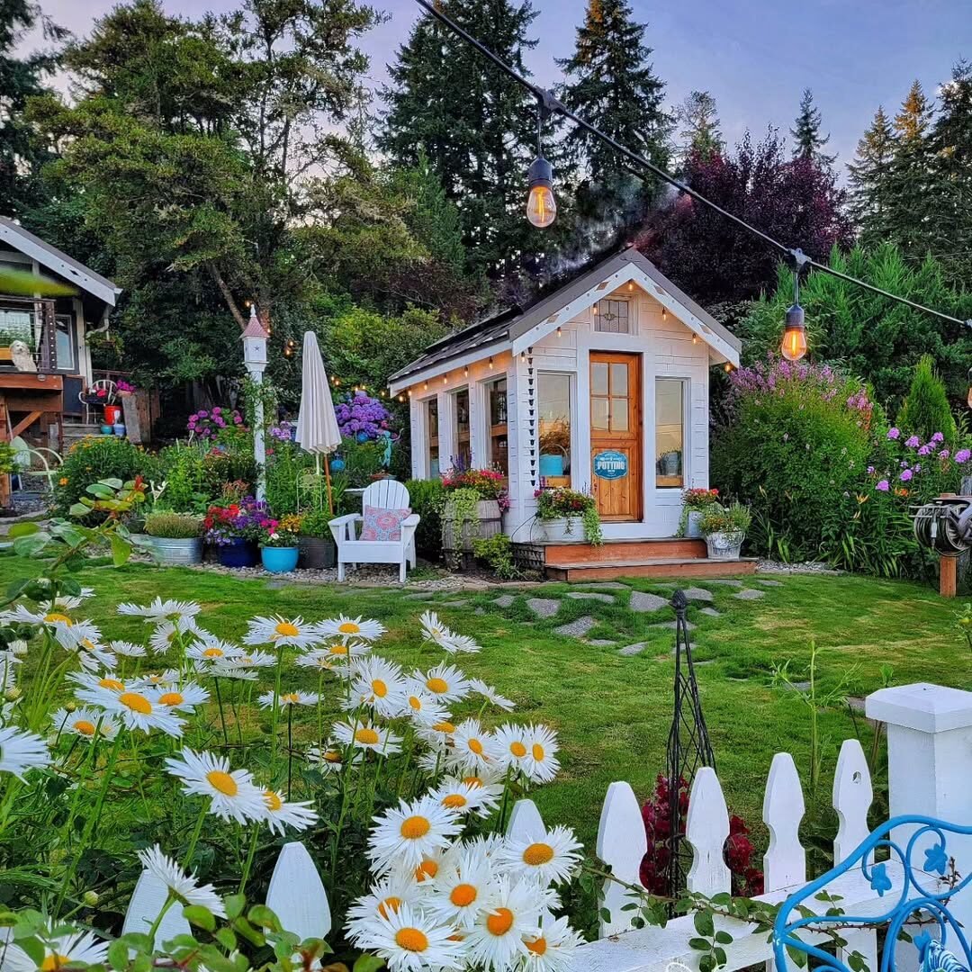 Enchanting Cottage Garden Vibrant Painted Shed