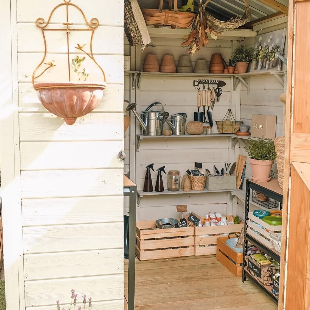 potting shed interior Workbench