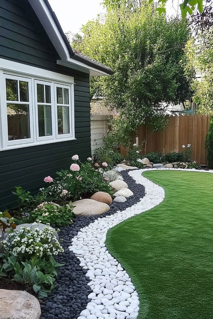 DIY Front Yard Rock Landscaping Gravel Pathways