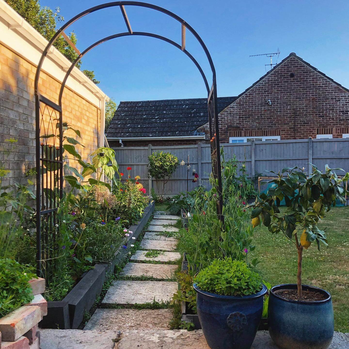 Narrow Paths in Stunning Garden Arch Trellis 